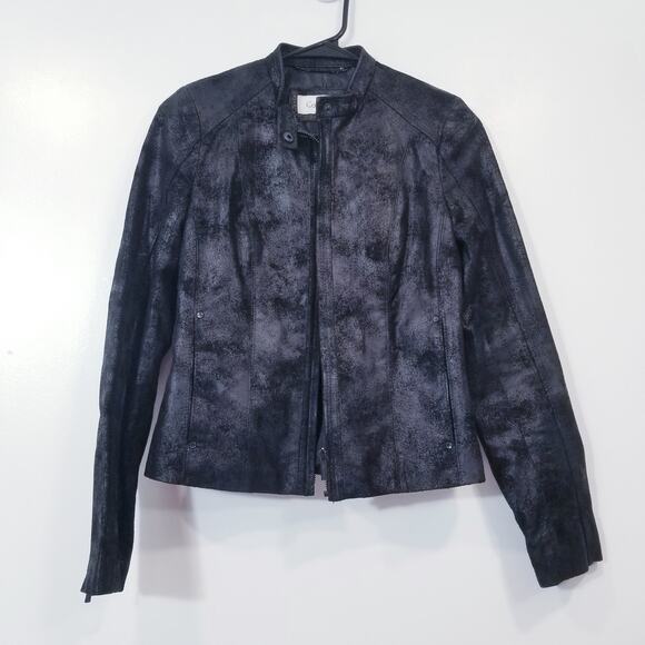 Calvin Klein Leather Moto Jacket - Picture 1 of 12